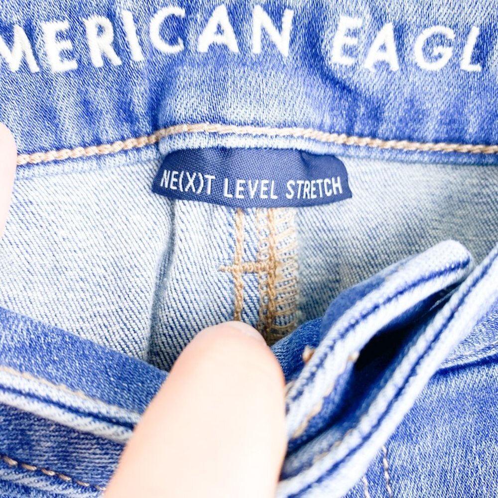 ⭐️ AMERICAN EAGLE Blue Jeggings Skinny Jeans 6 Long - Picture 4 of 8
